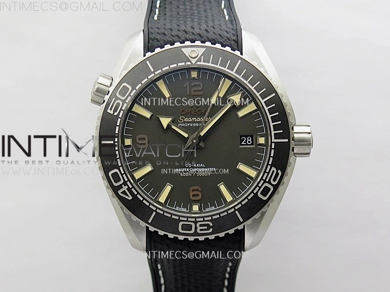 Planet Ocean 600M 43.5mm Black Ceramic Bezel SS VSF 1:1 Best Edition Gray Dial on Black Rubber Strap A8900